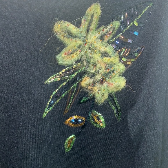 Anthracite size medium black floral embroidered sweater - Picture 2 of 2